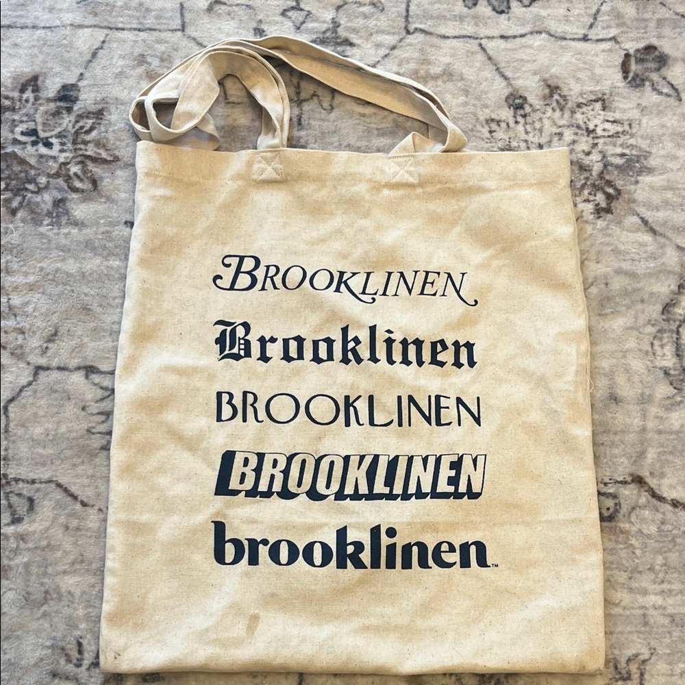 Brooklinen Cream Canvas Tote with Black Logo
